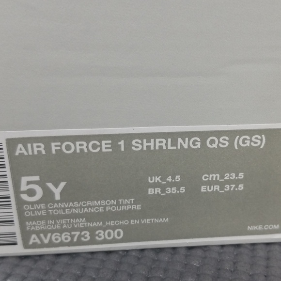 Nike Air Force 1 Shearling QS (GS) Youth/Womens - Picture 7 of 8